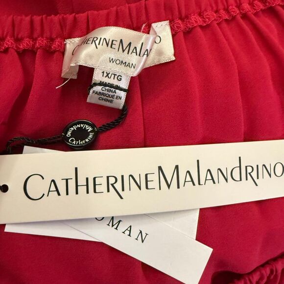 CATHERINE MALANDRINO Off Shoulder Tiered Sleeve Blouse, NWT! Size 1X - Picture 5 of 7